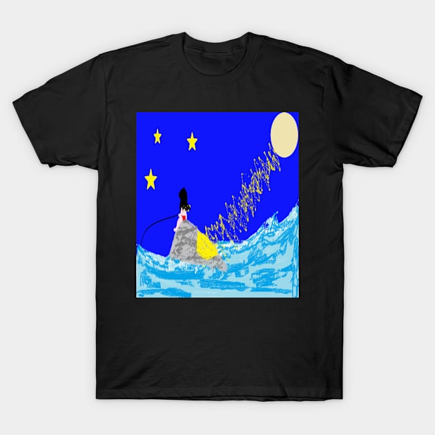 Girl and moon T-Shirt by Ivana888